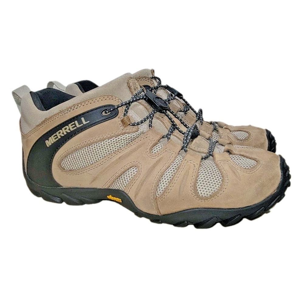 Merrell Chameleon 8 Stretch Hiking Shoes Mens 7 Brown Vibram Outdoor Sneakers